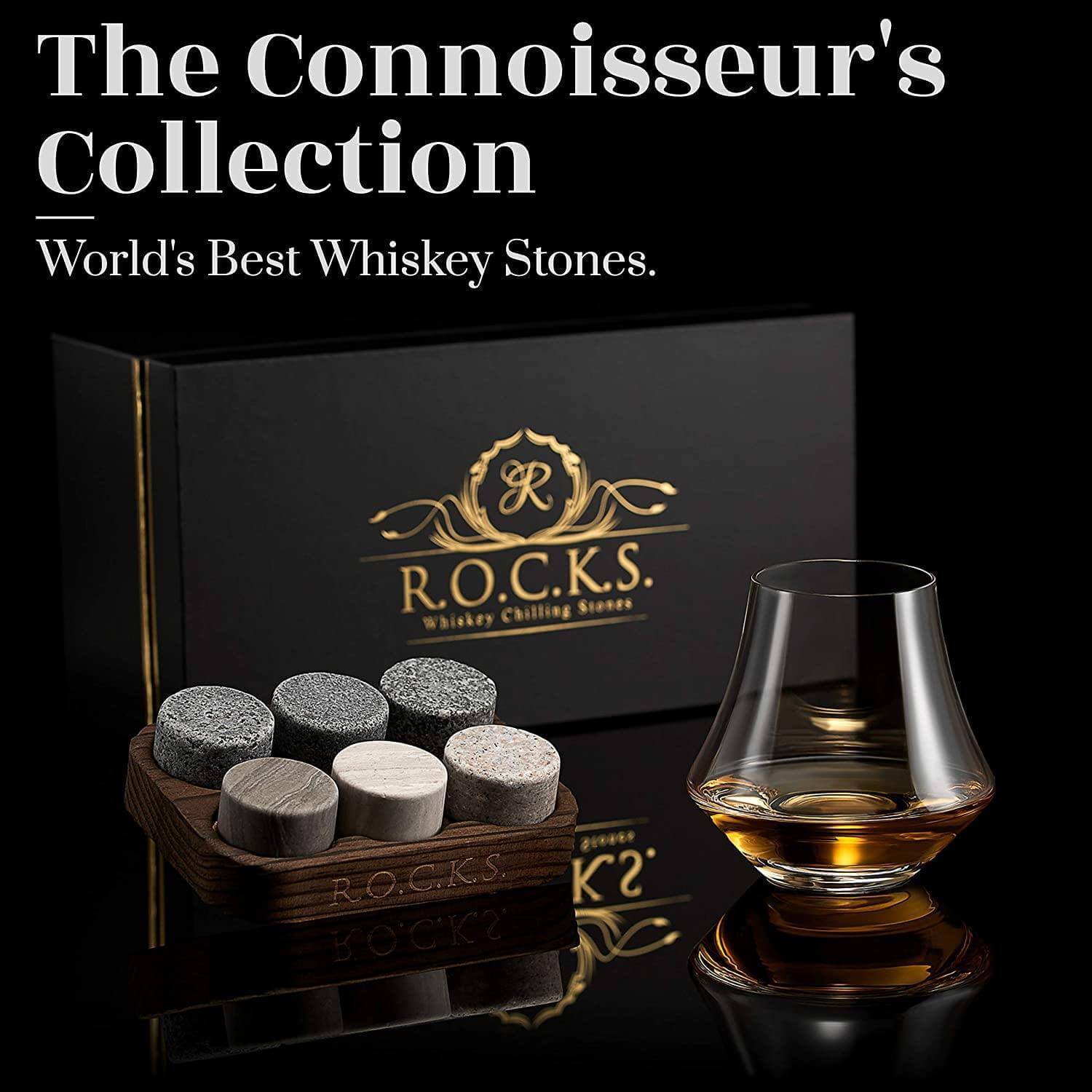 Unique Personalized The Connoisseur's Set Customized Whiskey Stones Gifts for Men by Groovy Guy