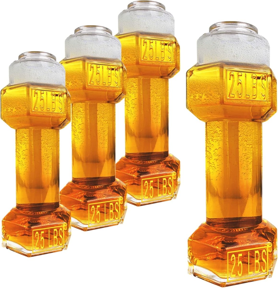 Unique Personalized Dumbbell Beer Glasses Customized Gifts for Men by Groovy Guy