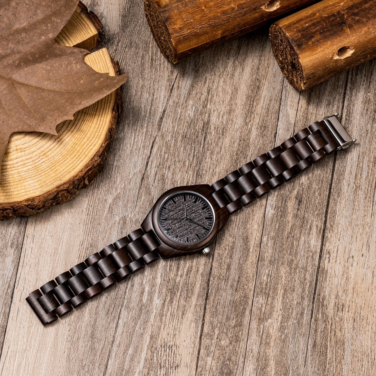 Unique Personalized Engraved Wooden Links Watch Customized Watches Gifts for Men by Groovy Guy