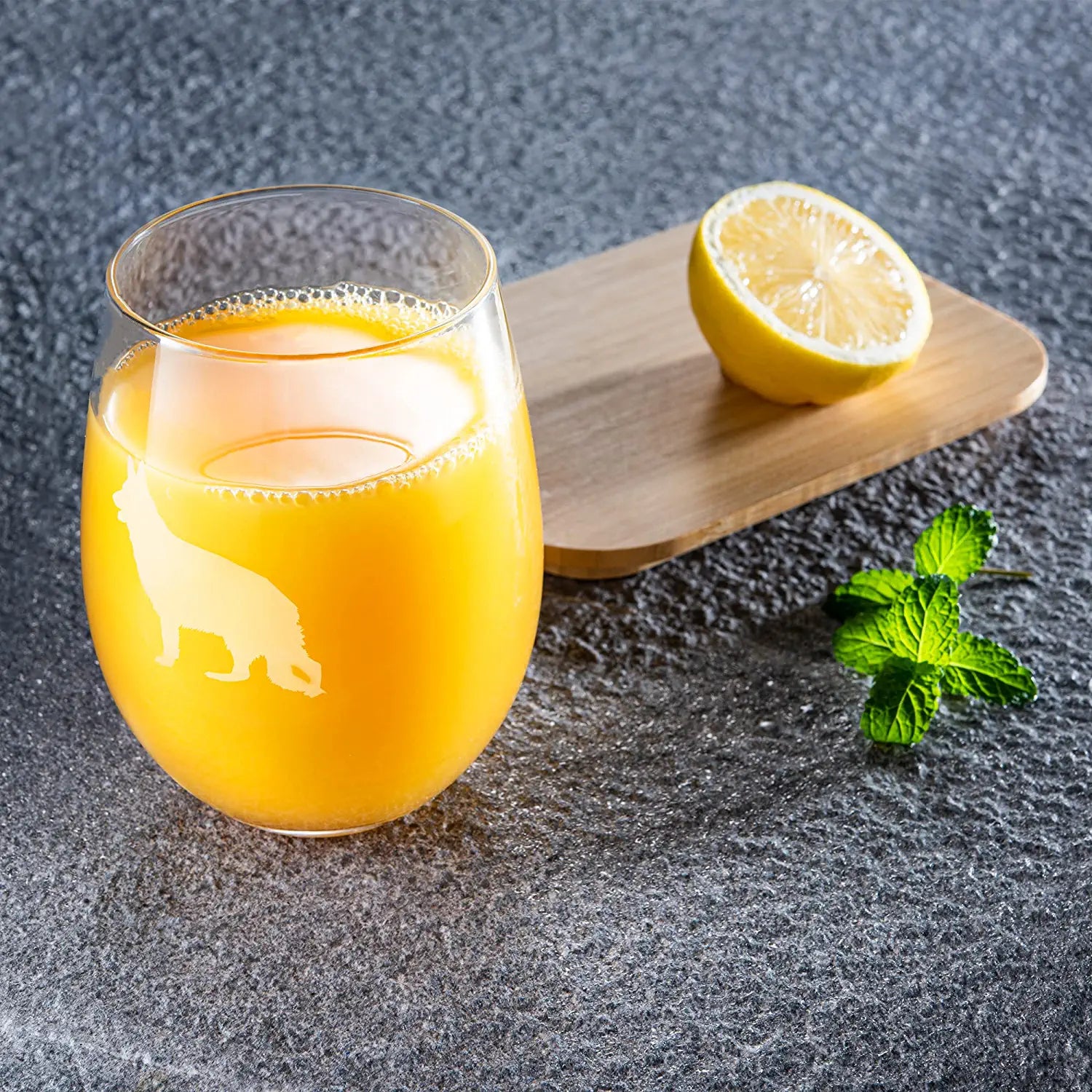 Unique Personalized German Shepherd Stemless Wine Glasses Set Customized Wine Glass Gifts for Men by Groovy Guy