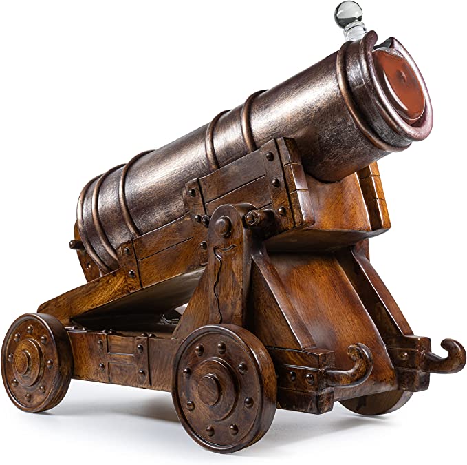 Unique Personalized Cannon Wine & Whiskey Decanter Set Customized Decanter Gifts for Men by Groovy Guy