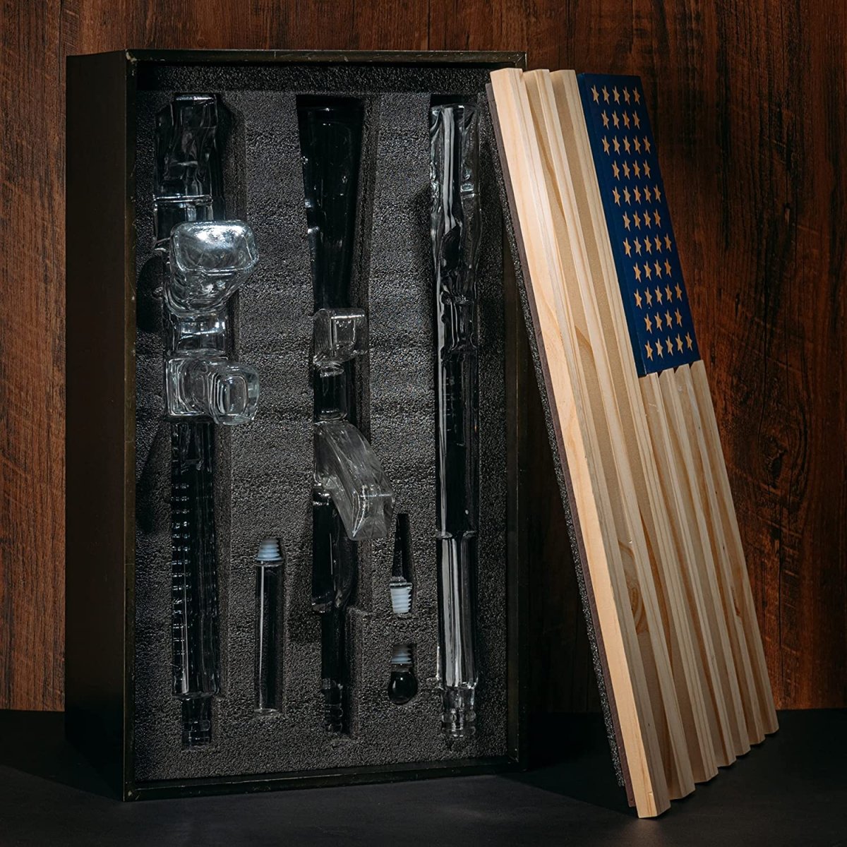 Unique Personalized 3 Gun Whiskey Decanters Set Customized Decanter Set Gifts for Men by Groovy Guy