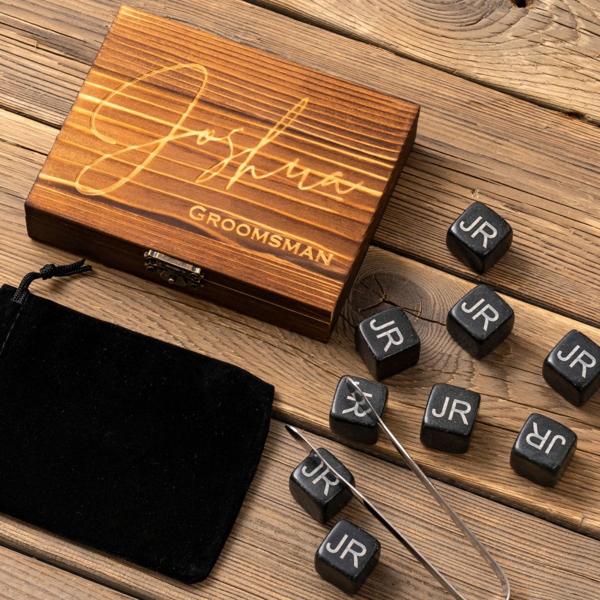 Unique Personalized Custom Whiskey Stones Set Customized Whiskey Gifts for Men by Groovy Guy