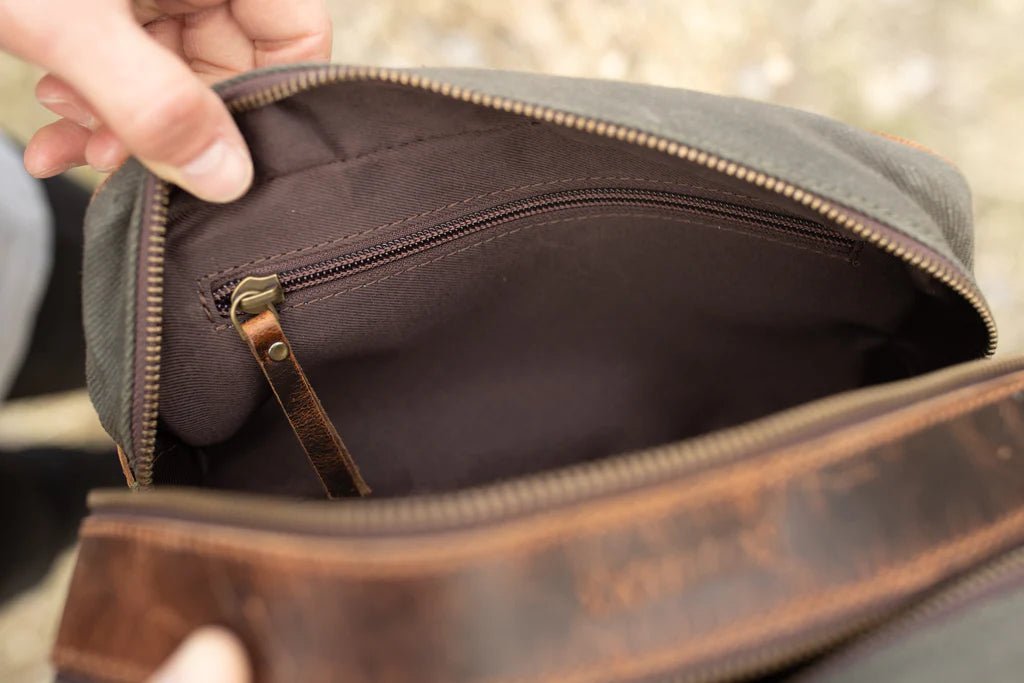 Unique Personalized Canvas Dopp Bag Customized Toiletry Bag Gifts for Men by Groovy Guy