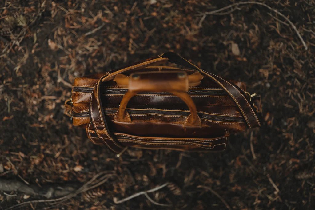 Unique Personalized Buffalo Leather Pilot Bag Customized Messenger Bag Gifts for Men by Groovy Guy