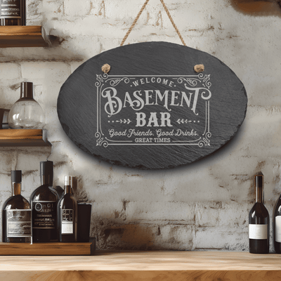Basement Bar Slate Wall Decor
