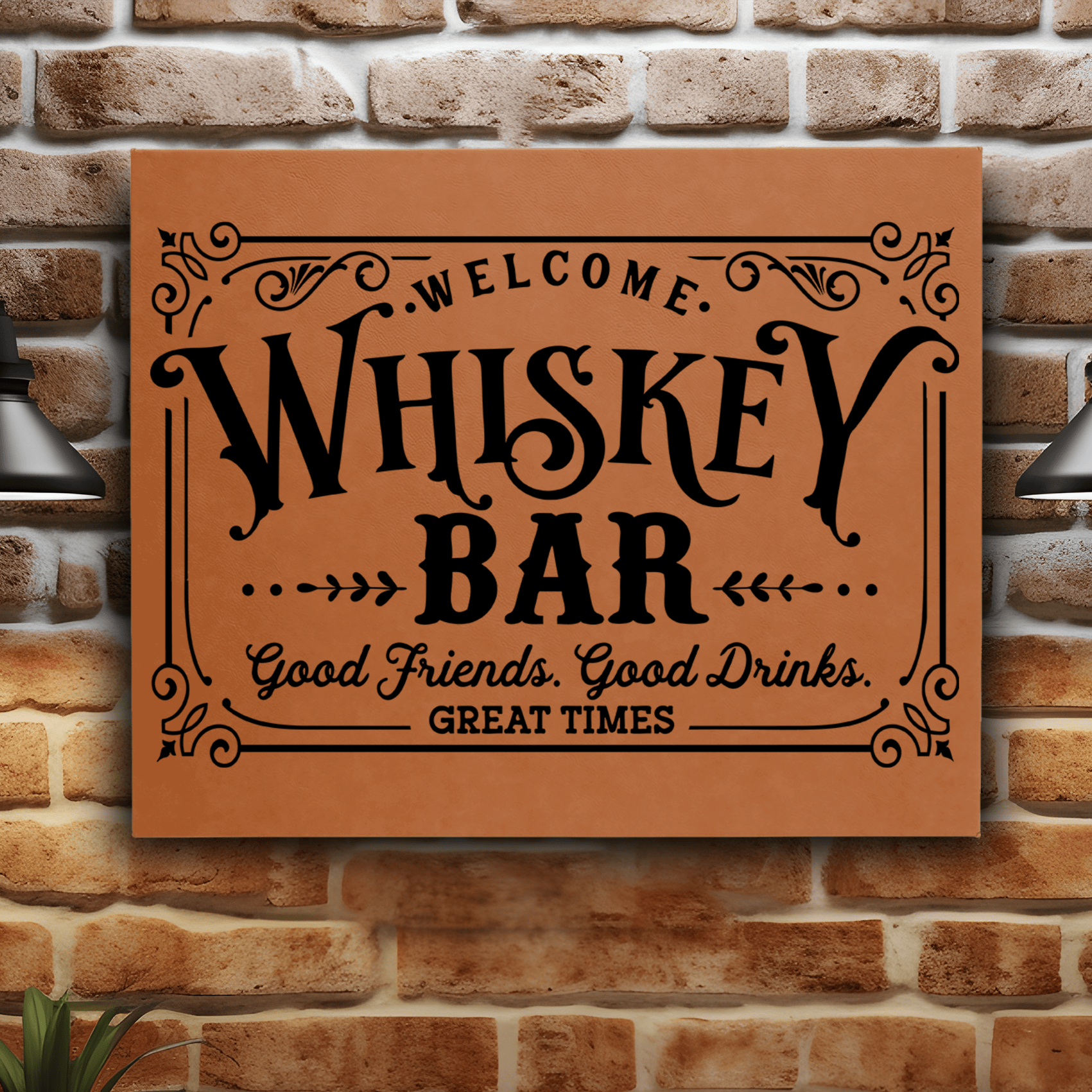 Whiskey Lover Gift - Whiskey Sign for Home Bar or Man Cave