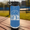 Blue Basketball Water Bottle With Basketball Father Figure Design