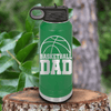 Green Basketball Water Bottle With Basketball Father Figure Design