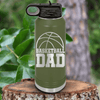Military Green Basketball Water Bottle With Basketball Father Figure Design