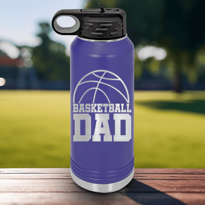 Purple Basketball Water Bottle With Basketball Father Figure Design