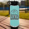 Teal Basketball Water Bottle With Basketball Father Figure Design