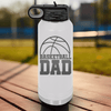 White Basketball Water Bottle With Basketball Father Figure Design