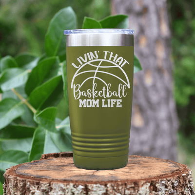 Military Green basketball tumbler Basketball Moms Daily Grind