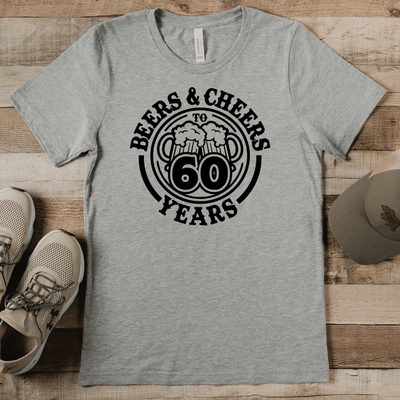 Mens Grey T Shirt with Beers-N-Cheers-60 design