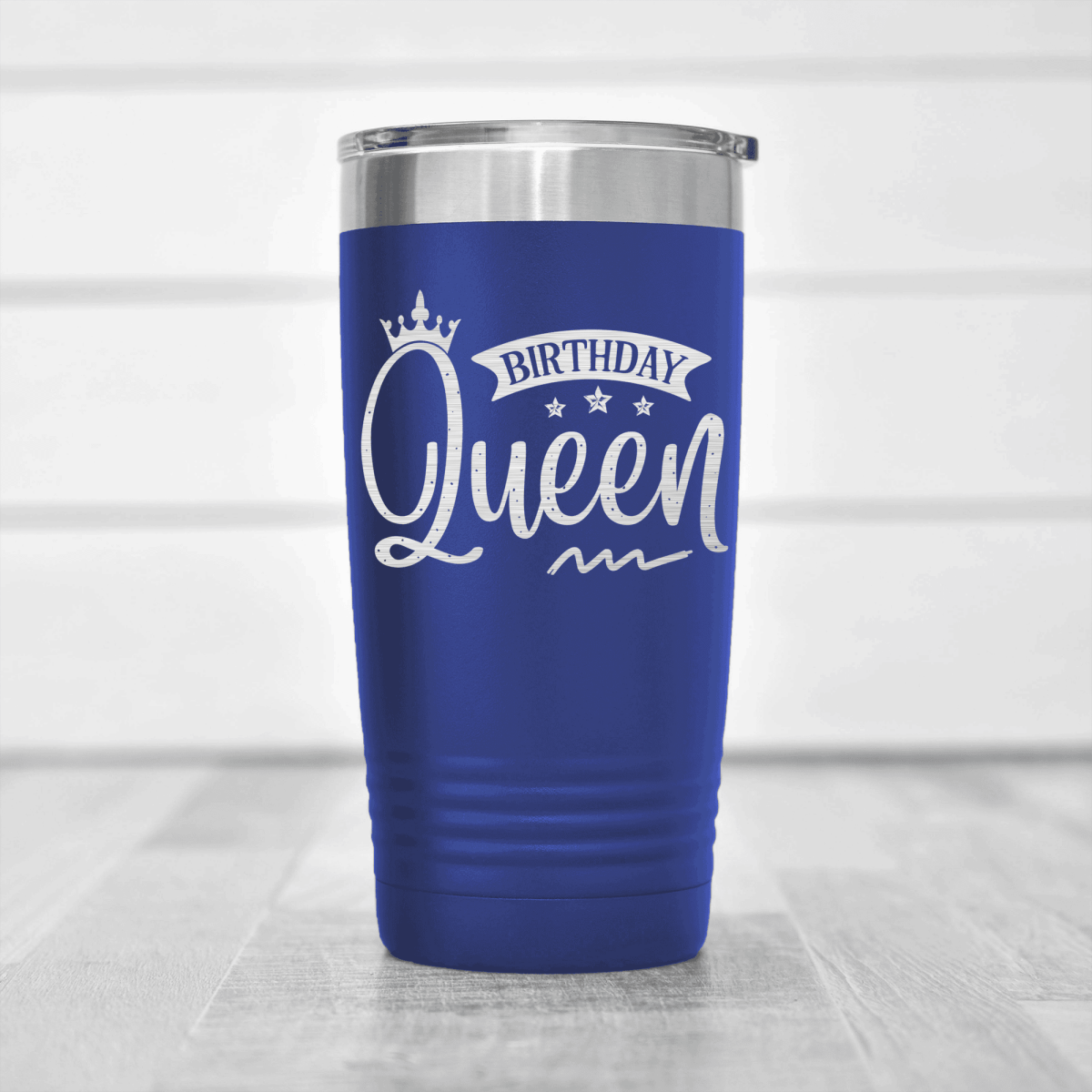 Blue Birthday Tumbler With Birthday Queen Design