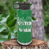 Green Basketball Water Bottle With Cheering From The Sidelines Design