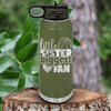 Military Green Basketball Water Bottle With Cheering From The Sidelines Design