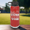 Red Basketball Water Bottle With Cheering From The Sidelines Design
