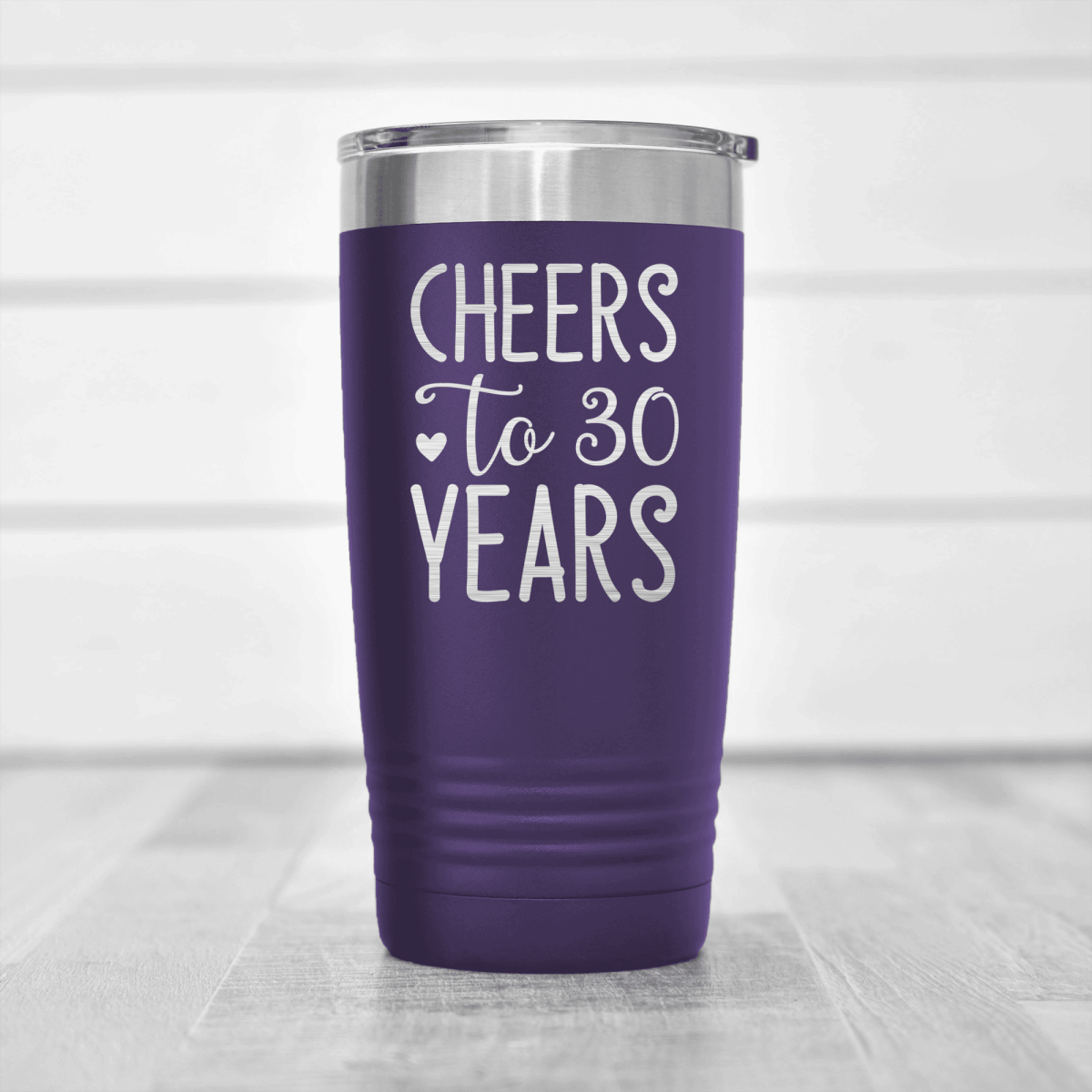 Purple Birthday Tumbler With Cheers To Thirty Design