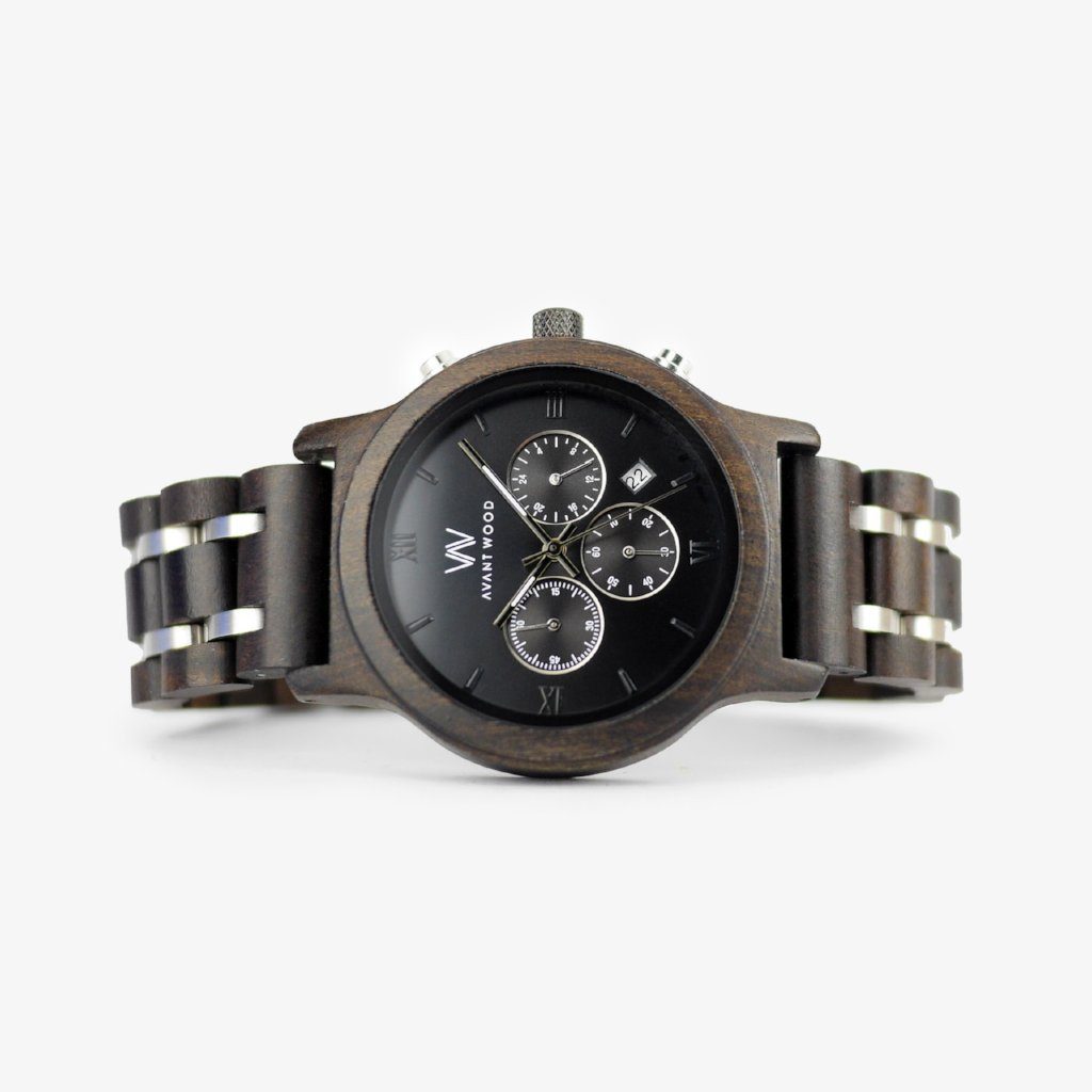 Unique Personalized Black Ivory Chronos Customized Watches Gifts for Men by Groovy Guy
