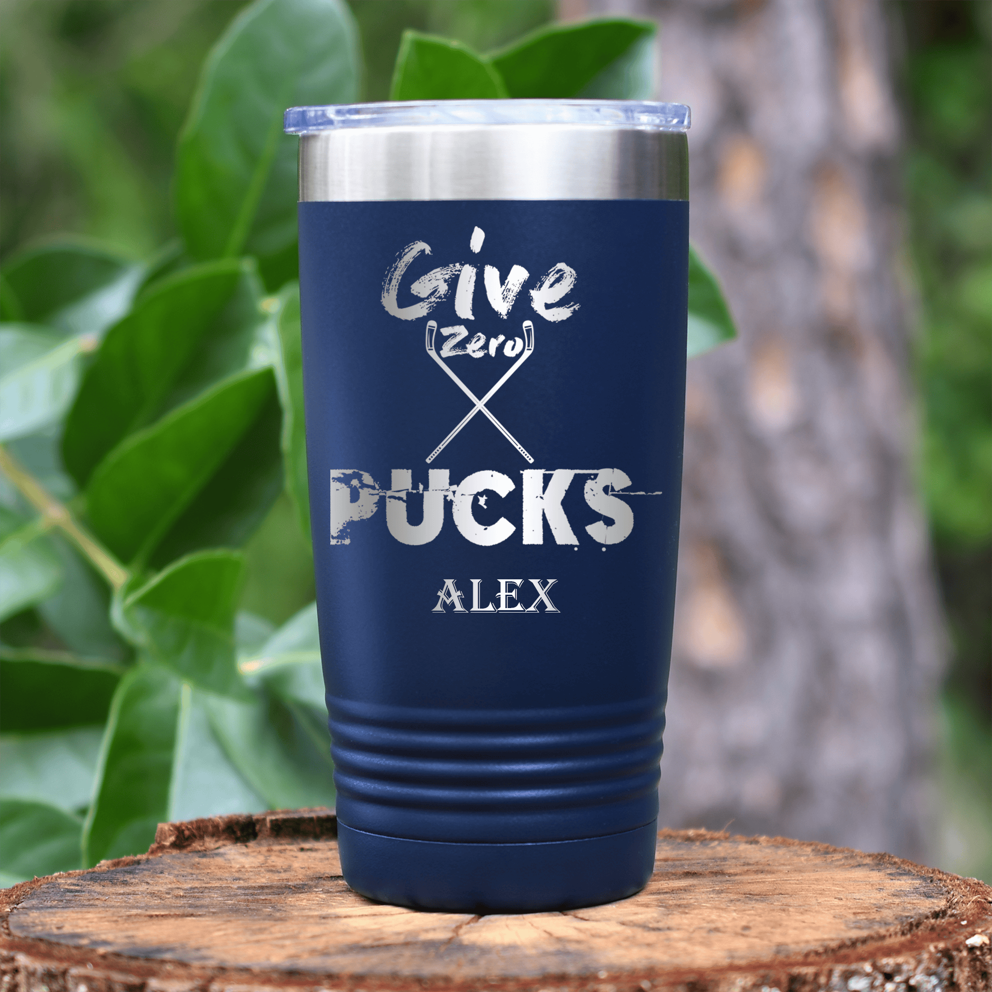Navy Hockey Tumbler With Cold Ice No Care Design