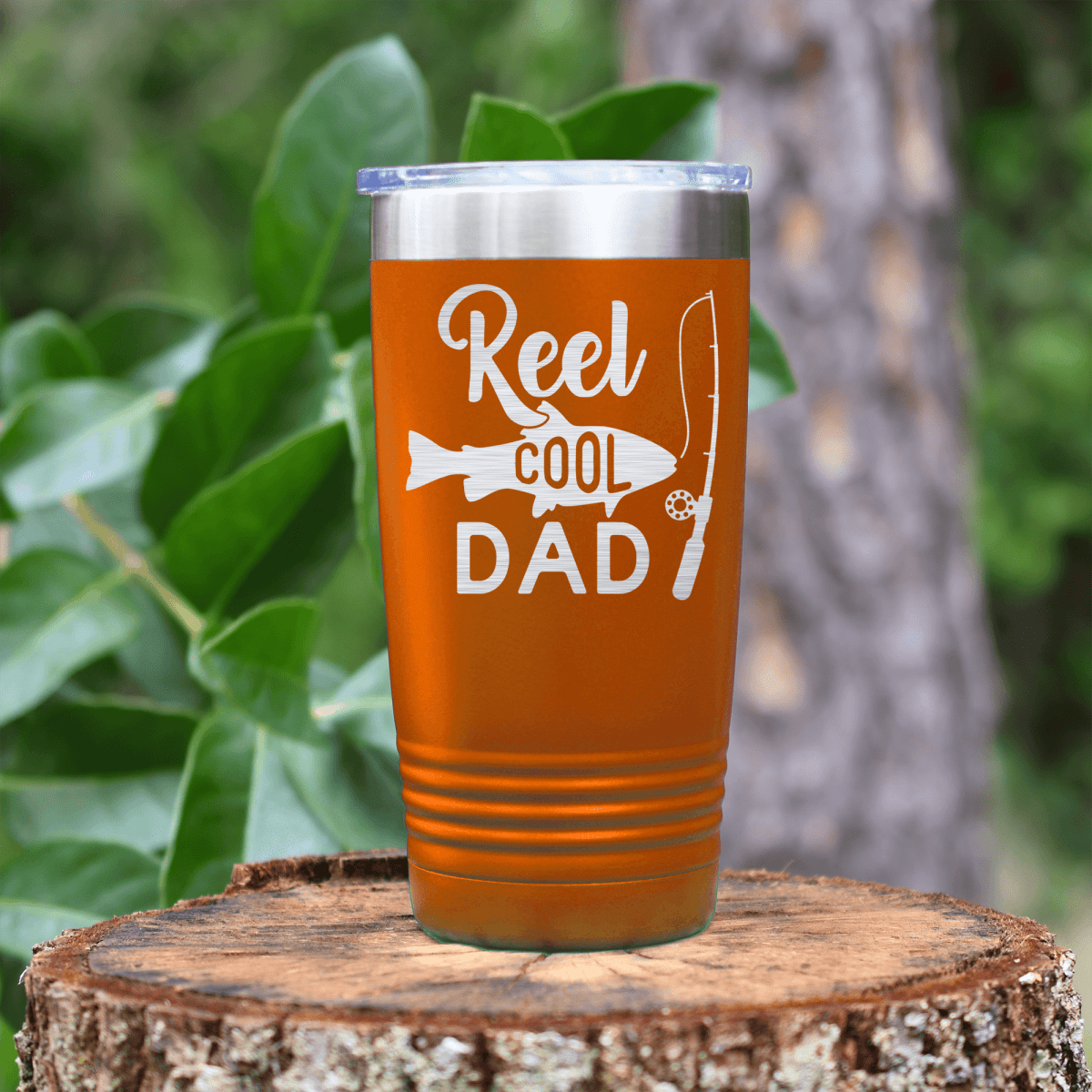 Orange fathers day tumbler Coolest Fishing Dad