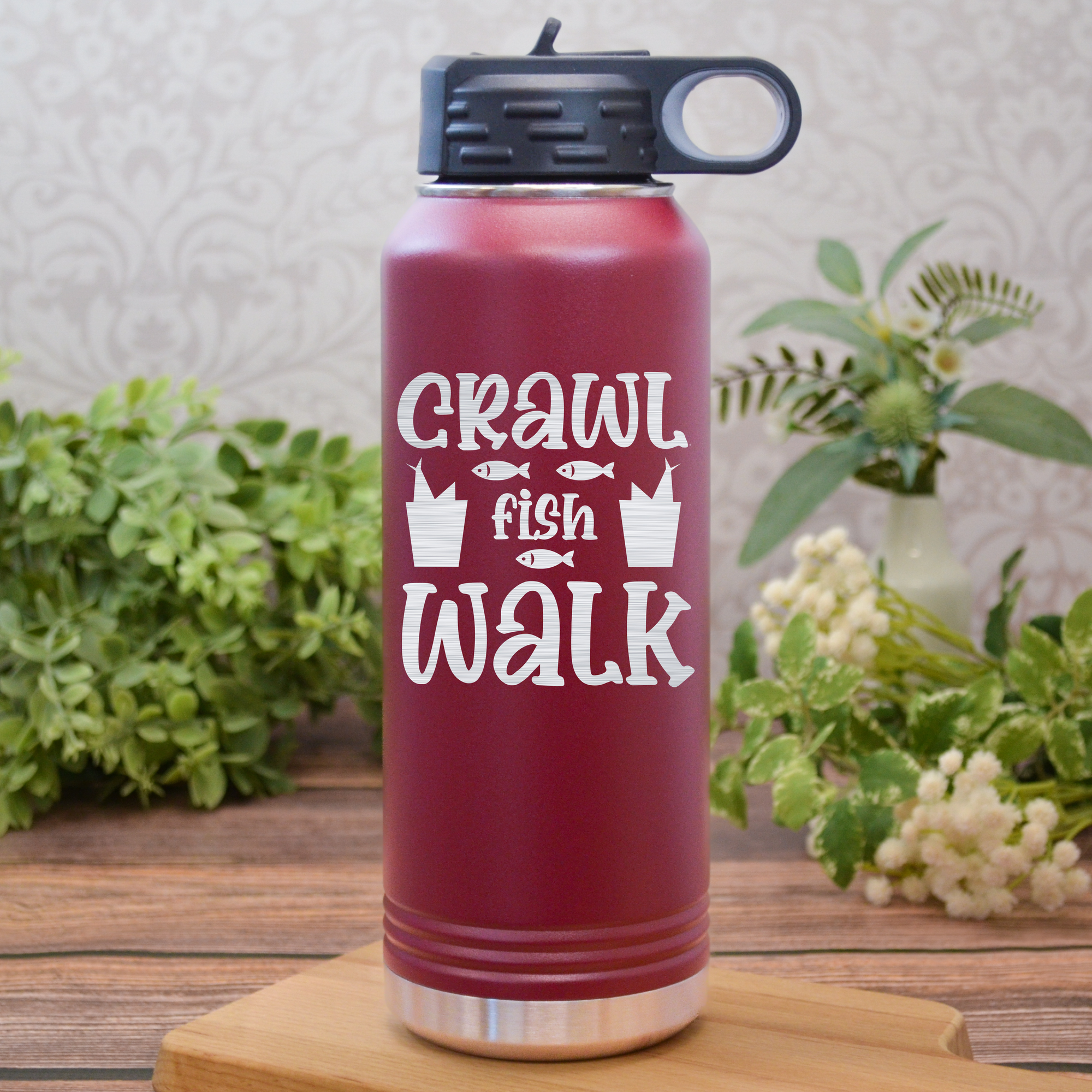 Crawl Fish Walk Water Bottle
