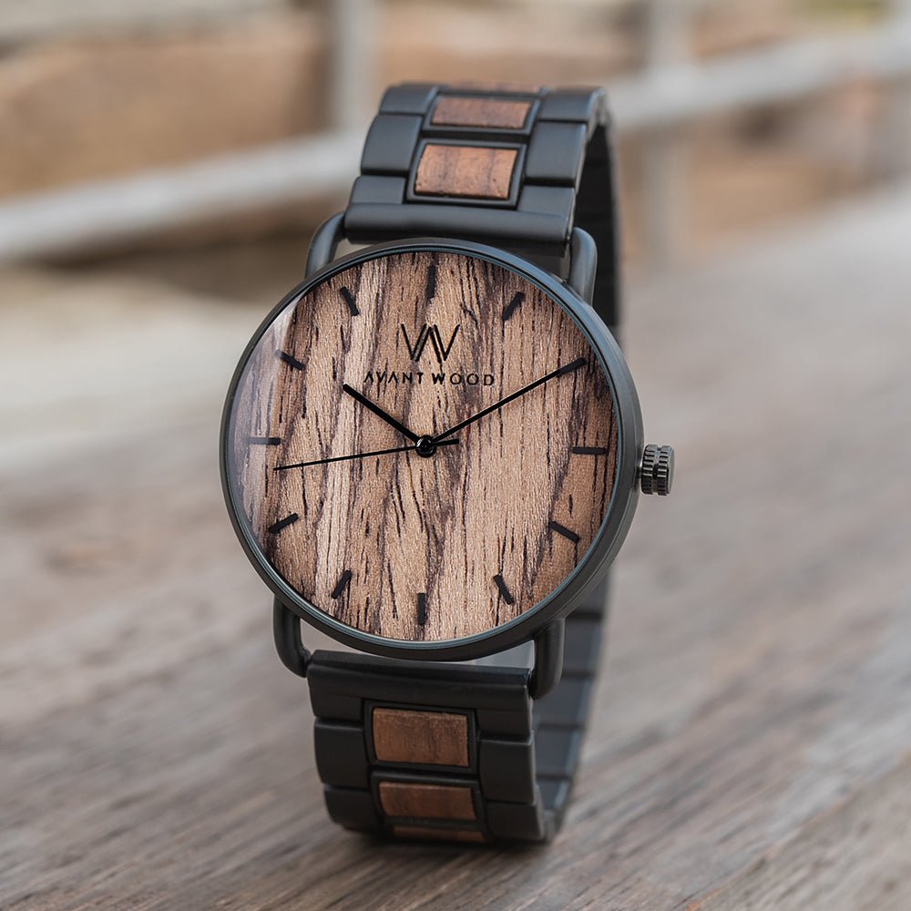 Unique Personalized Exotic Walnut Watch Customized Watches Gifts for Men by Groovy Guy