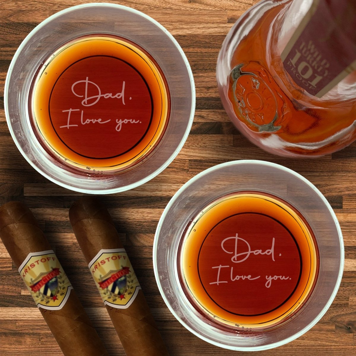 Unique Personalized Spirited Dad Customized Whiskey Glass Gifts for Men by Groovy Guy