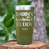 Military Green Fishing Tumbler With Dads Fishing Bud Design