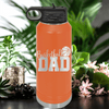 Orange Basketball Water Bottle With Dedicated Hoops Dad Design