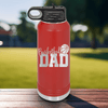 Red Basketball Water Bottle With Dedicated Hoops Dad Design