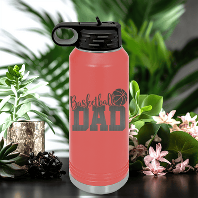 Salmon Basketball Water Bottle With Dedicated Hoops Dad Design