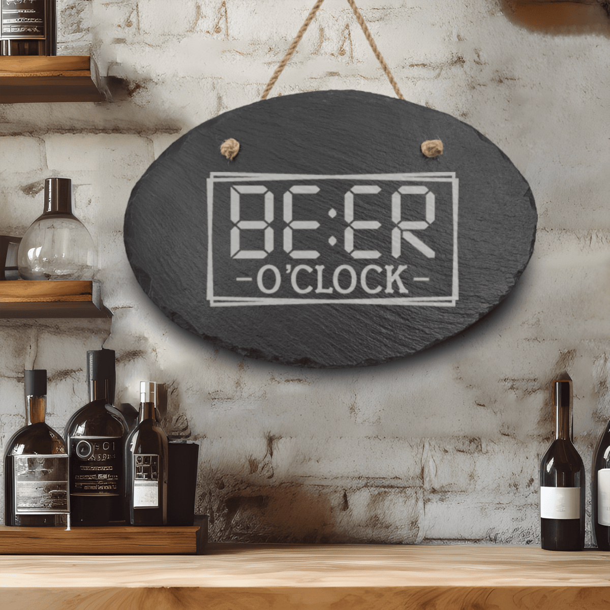 Unique Personalized Digital Beer Clock Slate Wall Decor Customized Man Cave Signs Gifts for Men by Groovy Guy