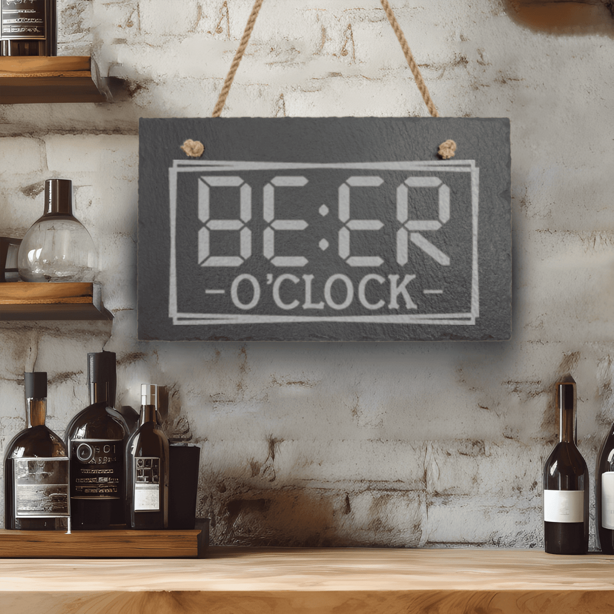Unique Personalized Digital Beer Clock Slate Wall Decor Customized Man Cave Signs Gifts for Men by Groovy Guy