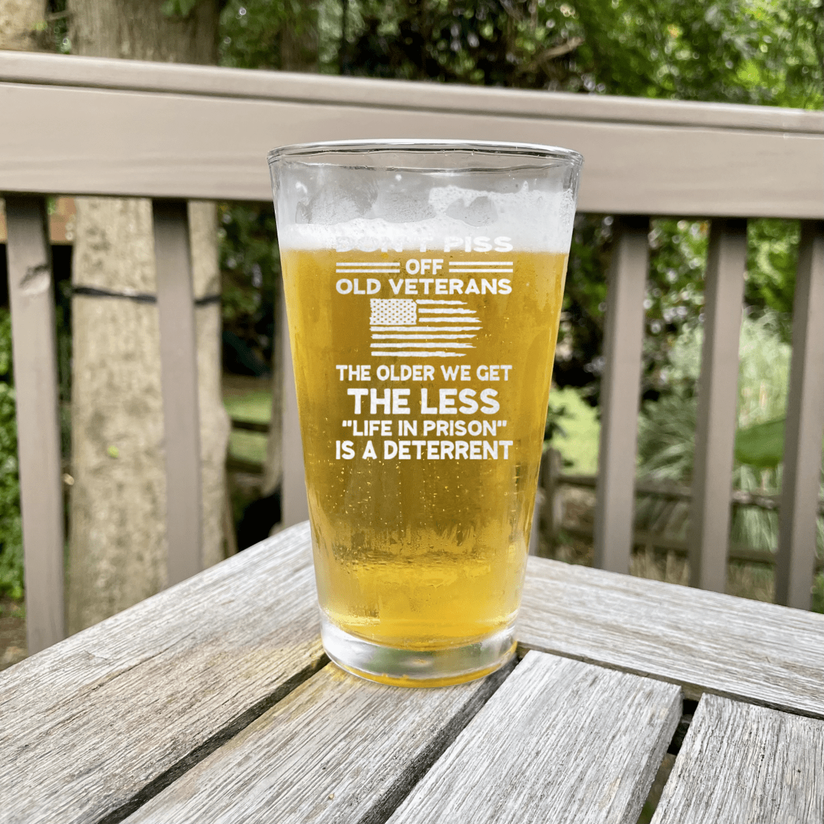 Dont Piss Off Old Veterans Pint Glass