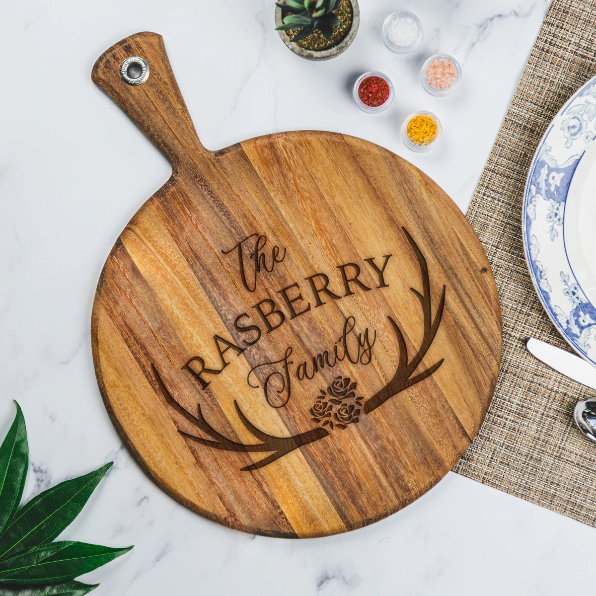 Unique Personalized Round Custom Cheese Board - Design: FM7 Customized Cutting Board Gifts for Men by Groovy Guy