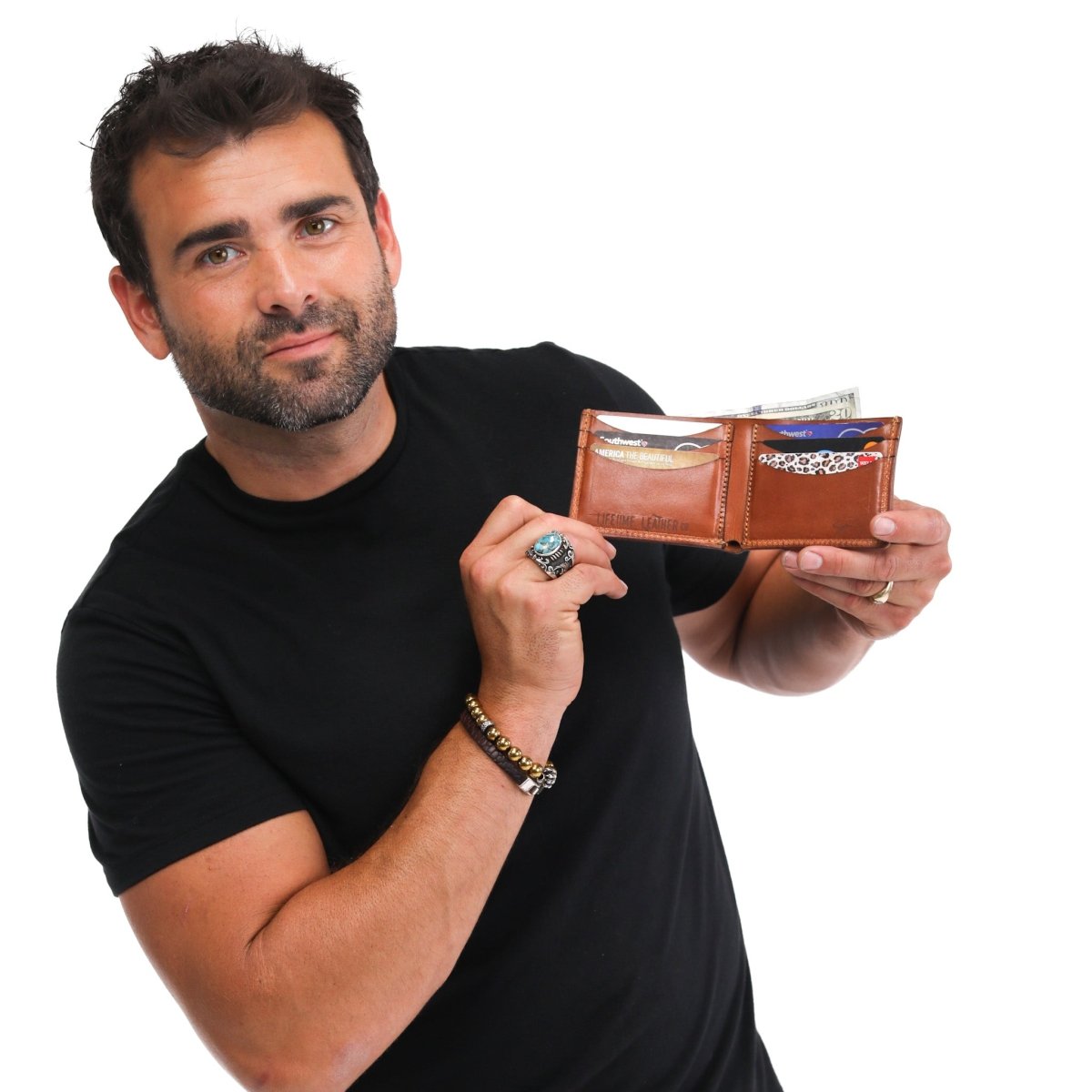 Unique Personalized Custom Leather Bifold Wallet Customized Wallet Gifts for Men by Groovy Guy