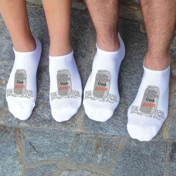 Unique Personalized Save Water Drink Beer Socks Customized Socks Gifts for Men by Groovy Guy