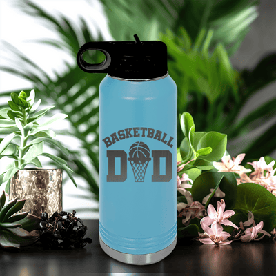Light Blue Basketball Water Bottle With Father Of The Court Design