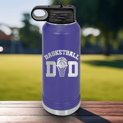 Purple Basketball Water Bottle With Father Of The Court Design