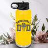Yellow Basketball Water Bottle With Father Of The Court Design