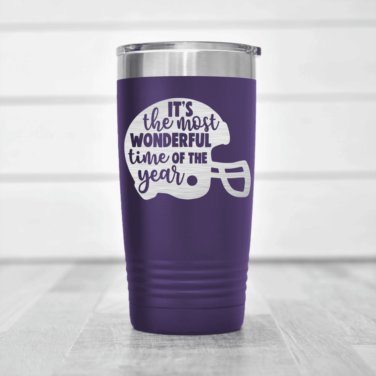 Purple football tumbler Festive Football Cheers