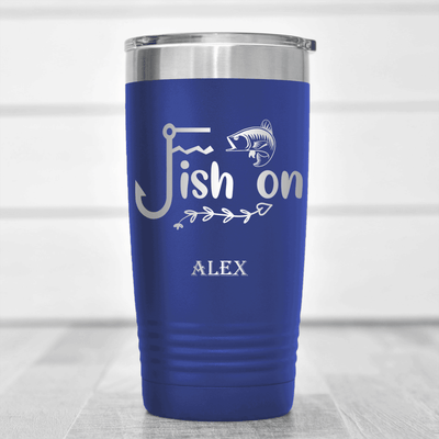 Blue Fishing Tumbler With Fish On Design