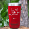 Red Fishing Tumbler With Fish On Design