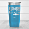 Light Blue Fishing Tumbler With Fishing Cardio Design