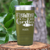 Military Green Fishing Tumbler With Fishing Cardio Design