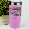 Pink Fishing Tumbler With Fishing Cardio Design