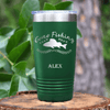 Green Fishing Tumbler With Fishing For The Day Design